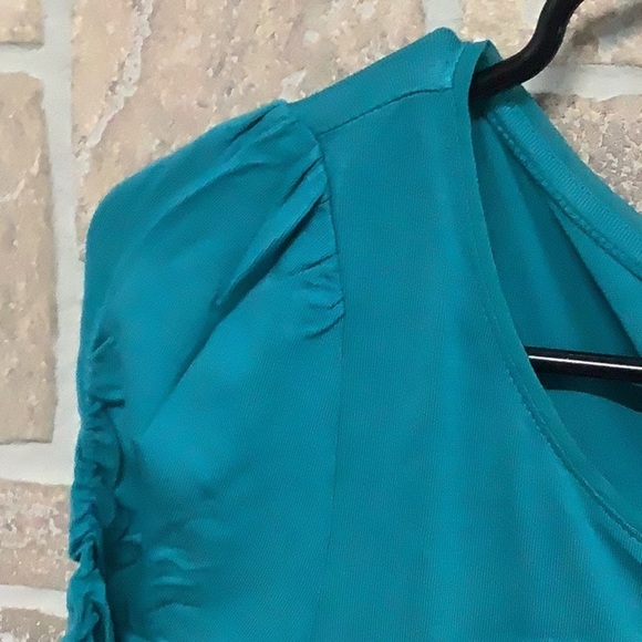 White House Black Market NEW - Sz XS - Teal Top w/ 3/4 sleeve - Picture 4 of 6